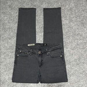 AG Adriano Goldschmied The Stevie Ankle Slim Straight Washed Black Women's Jeans